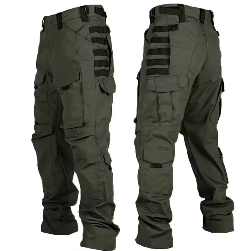 Outdoor Hunting Overalls - Taktyczne spodnie polowe męskie, wielokieszeniowe, kamuflażowe,