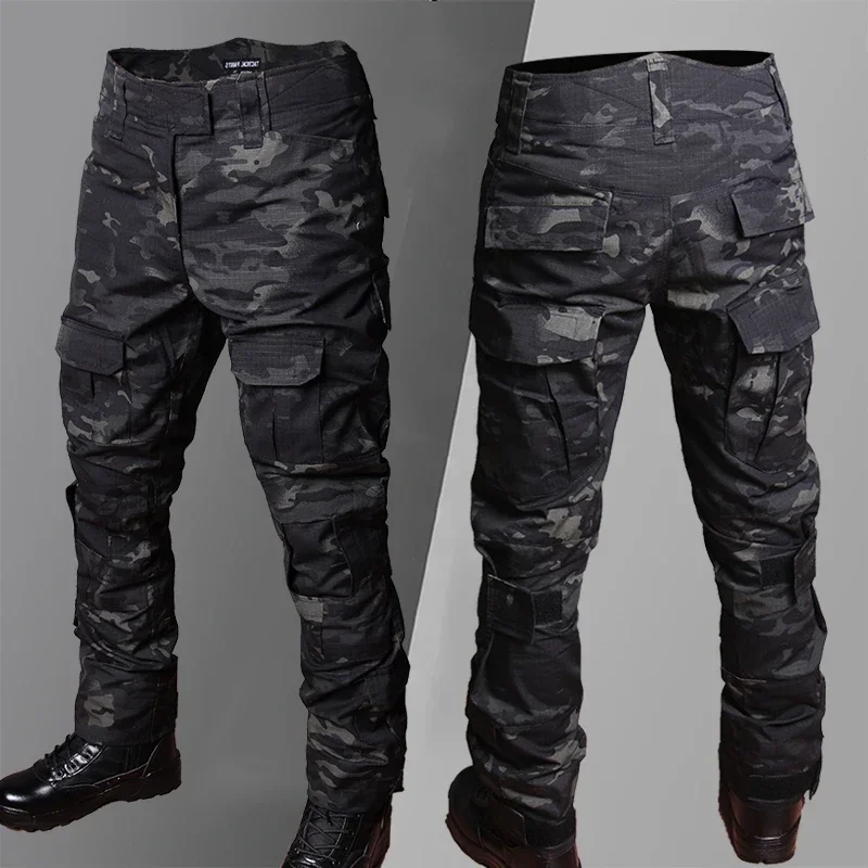 Outdoor Hunting Overalls - Męskie taktyczne spodnie bojowe w kamuflażu,