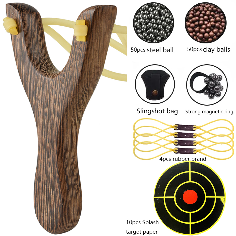 Outdoor Hunting Kit - Tradycyjne drewniane procy strzelanie na świeżym